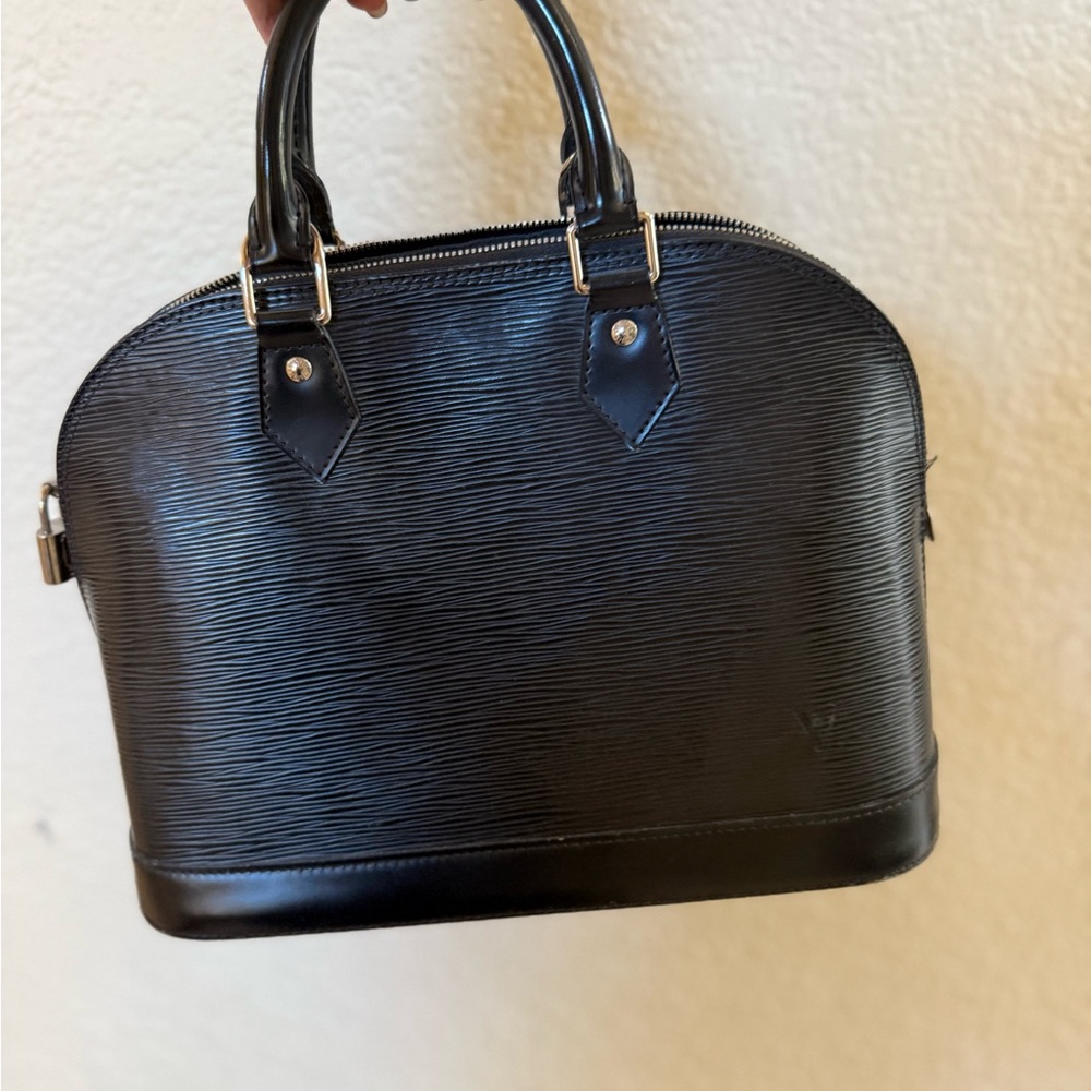 Louis Vuitton Black Epi Leather Satchel